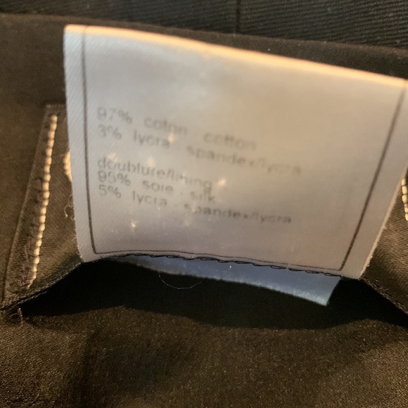 Rare CHANEL Vintage 98P Black Swing A Line Coat Jacket Blazer Stretch Suit 2pc - Picture 7 of 16